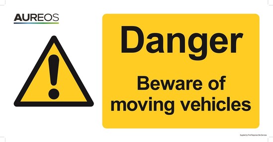 Picture of Danger - Beware Of Moving Vehicles 600mm X 300mm
