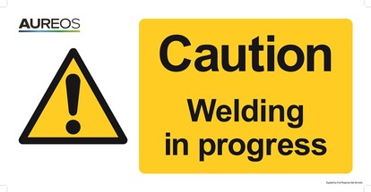 Show details for Caution - Welding in progress 600mm X 300mm