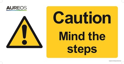 Show details for Caution - Mind the steps 600mm X 300mm