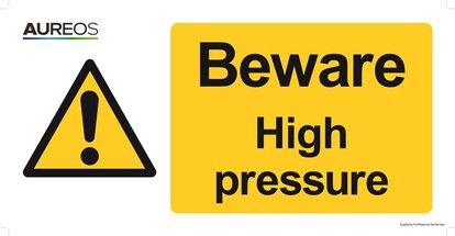 Show details for Beware - High pressure 600mm X 300mm