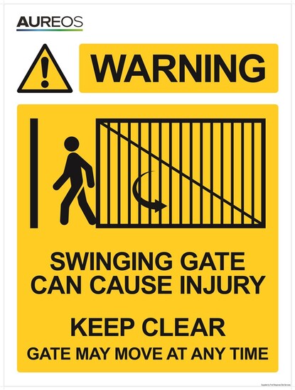 Picture of Warning - Swinging gate, keep clear 900mm x 1200mm