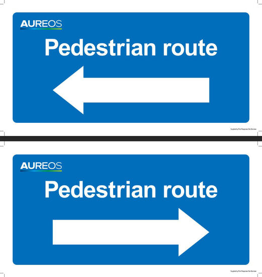 Picture of Pedestrian Route (Left+Right Arrow) Double Sided 600mm X 300mm